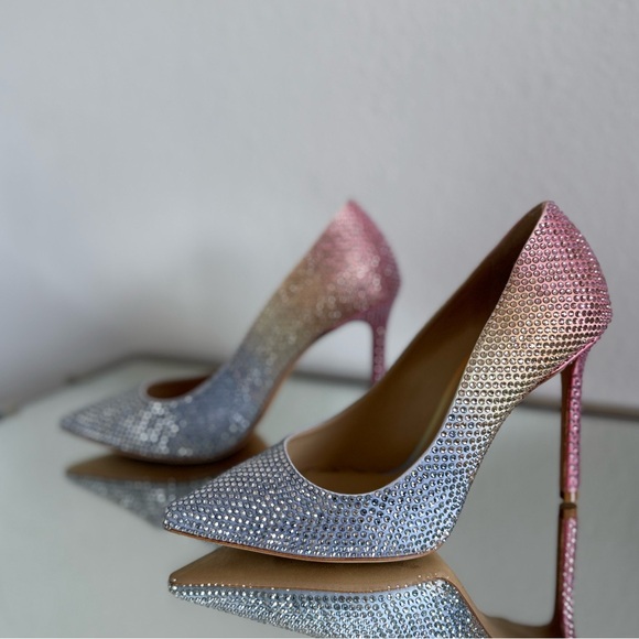 New JIMMY CHOO Romy 100 Leather Embellished Pumps $1,595 37 - Picture 12 of 16